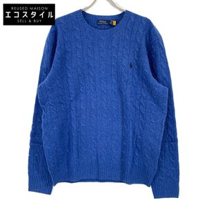 Polo Ralph Lauren Blue Wool Cashmere Cable Sweater, Size XL