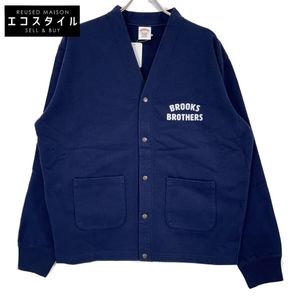 Brooks Brothers 海軍藍 Logo 印花開襟衫,L 碼,100219979