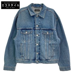 Balenciaga 646922 靛藍色大尺碼牛仔夾克,46碼