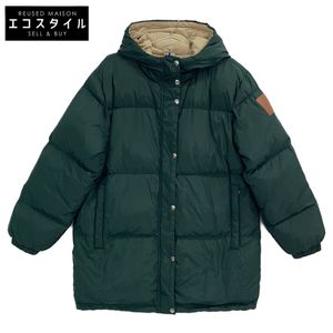 10010504 綠色連帽繭型羽絨外套 M碼