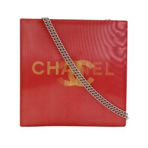 샤넬 CHANEL 홀로그램 체인 숄더 숄더백 코코마크 비닐 레드 어깨걸이 오픈 Hologram Chain Shoulder 레이디스【중고】