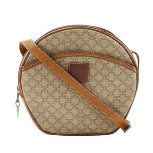 셀린느 CELINE 올드 셀린느 숄더백 마카담 빈티지 PVC 베이지 대각선 걸쇠 지퍼 Old Celine 여성 【중고】