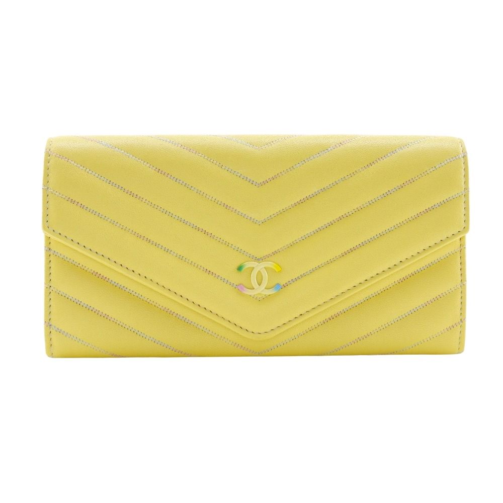Pre-owned Chanel V-stitch long wallet with Coco mark  display picture 1