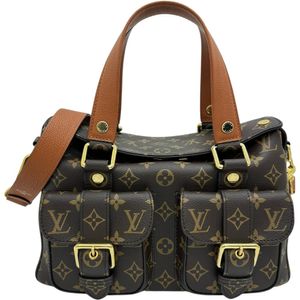 LOUIS VUITTON/루이비통 M43481 모노그램 맨해튼 2 WAY 숄더백 핸드백 PVC ブラウン/골드 쇠장식 레이디스 【중고】
