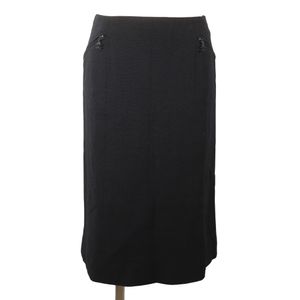 二手香奈兒 COCO 標誌半身裙 P19746V11245，羊毛材質，黑色，女款