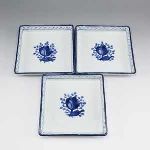 ロイヤルコペンハーゲン Royal Copenhagen トランクウェーバー 食器 スクエアプレート×3 Trunk Weber _【中古】