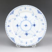 로얄 코펜하겐 Royal Copenhagen 블루 프루티드 하프 레스 식기 27.5 cm Plate Blue fluted half lace _【중고】