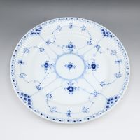 로얄 코펜하겐 Royal Copenhagen 블루 프루티드 하프 레스 식기 27.5 cm Plate Blue fluted half lace _【중고】