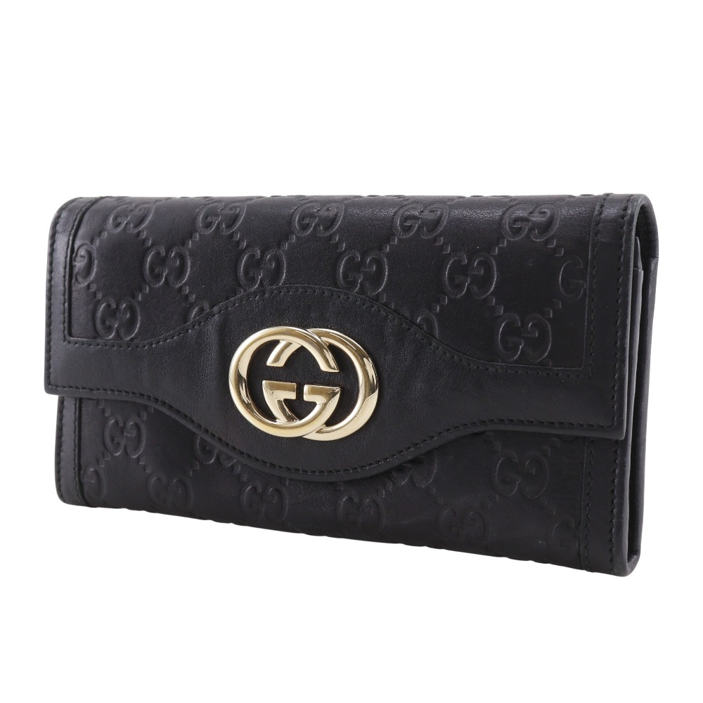 グッチ GUCCI 長財布 インターロッキングG レザー ブラック ユニセックス 309702 送料無料【中古】 h31192a 中古・古着通販】GUCCI (グッチ) コンチネンタル インターロッキングG