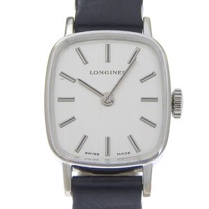ロンジン LONGINES 腕時計 Cal.5602 ステンレススチール×型押しレザー 手巻き アナログ表示 シルバー文字盤 レディース【中古】