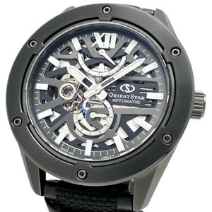 ORIENT/オリエント RK-BZ0002B/F8F6-UAA0 アバンギャルド スケルトン　パワーリザーブ 腕時計 ステンレススチール/レザー 自動巻き/オートマ ブラック文字盤/ブラックレザーナイロンベルト メンズ 【中古】