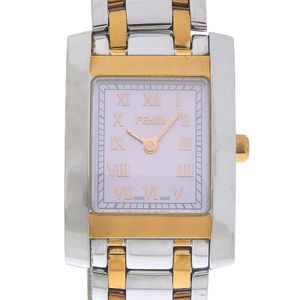 フェンディ FENDI オロロジ 腕時計 7000L ステンレススチール クオーツ アナログ表示 ピンクシェル文字盤 Olologi レディース【中古】