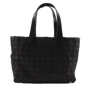 シャネル CHANEL トートMM トートバッグ ニュートラベルライン ナイロンキャンバス 黒 肩掛け,手提げ,A4 オープン Tote MM レディース【中古】