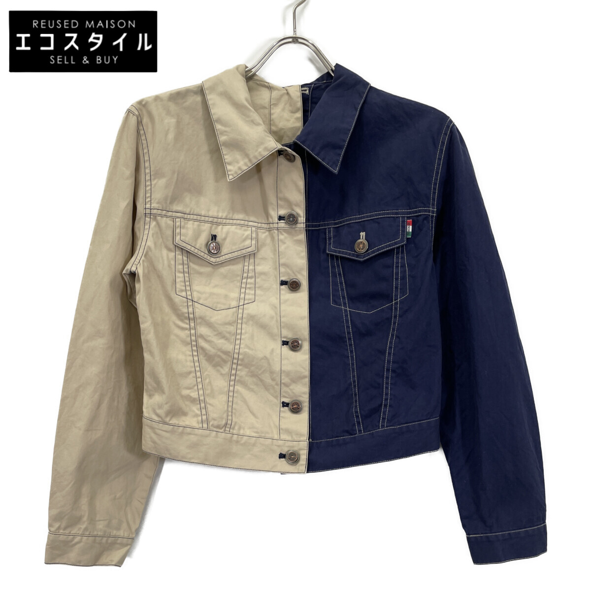 Moschino 00s Moschino Jeans 5 Asymmetrical Design Denim Jacket 124