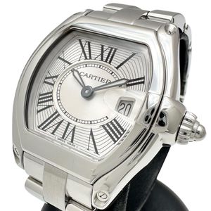 CARTIER/까르띠에 로드스터 SM W62016V3 보존 손목시계 스테인리스 스틸 쿼츠 실버 문자판 레이디스[중고]