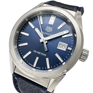 TAG HEUER/태그 호이어 카레라 WBG1310 보존 손목시계 스테인리스 스틸/러버 쿼츠 네이비 문자판 레이디스[중고]