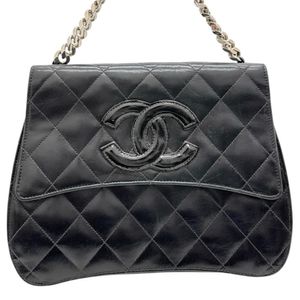 CHANEL/샤넬 마트랏세 체인 핸드백 핸드백 램 스킨 블랙 가죽/실버 쇠장식 레이디스 【중고】