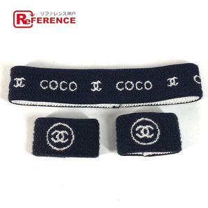CHANEL 스포츠 로고 02C 헤어 밴드 & 팔찌 3점 세트 헤어 밴드