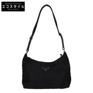プラダ 美品 B9715 ナイロン ロゴプレート ショルダーバッグ