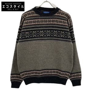 Pendleton 90s~ USA Made Gray Fair Isle Knit Sweater, Size Small