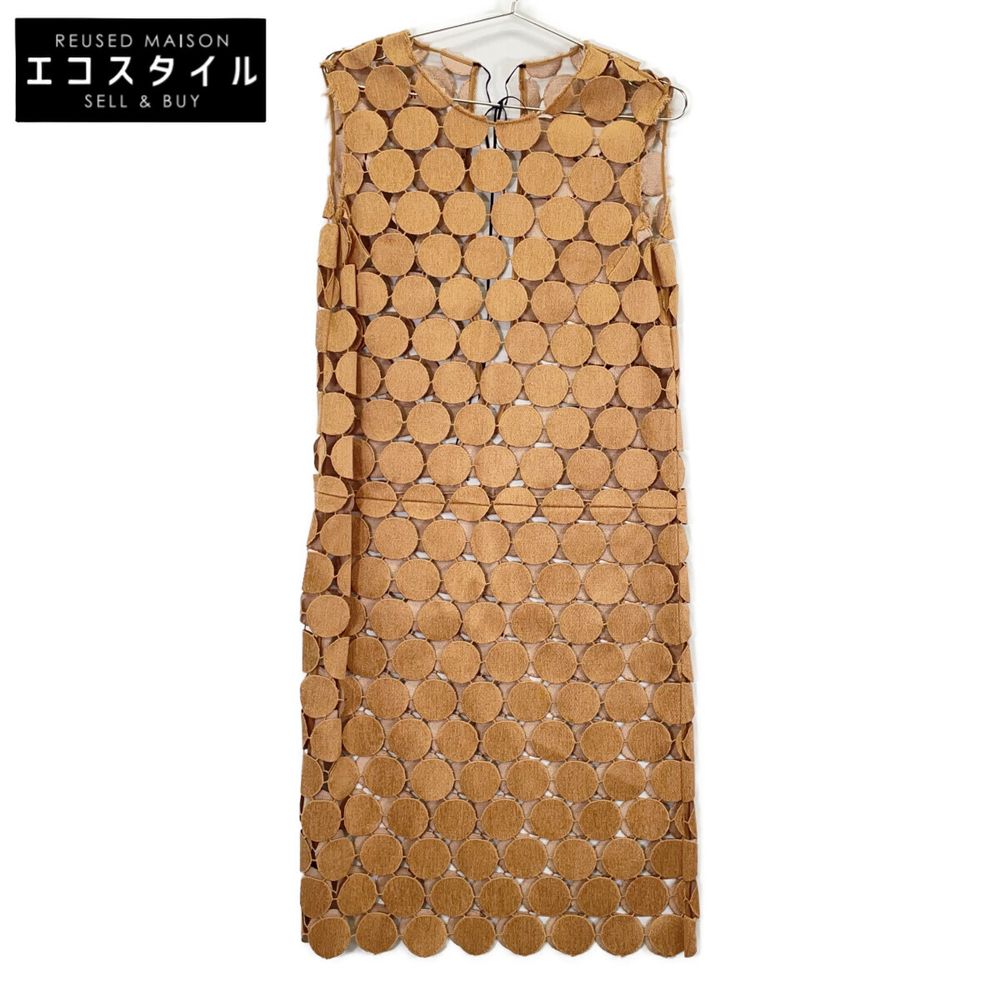 Marni Brown Circle Lace Dress, Size 42
