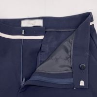 Beige CINDY 24 Year Navy No-Collar Jacket and Cropped Pants Set 4