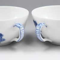 Pre-owned Royal Copenhagen Blue Flower Curve tableware cup and saucer x 2 Blue Flower Curve