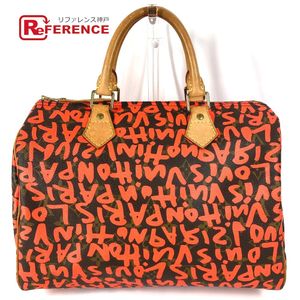 LOUIS VUITTON AA4038 Monogram Graffiti Speedy 30 Boston Bag