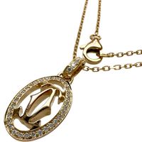 CARTIER/カルティエ ロゴ ドゥーブルC ダイヤモンド ネックレス K18PG 