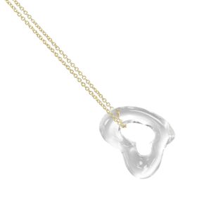 蒂芙尼 (Tiffany & Co.) 镂空心形项链，18K黄金镶嵌水晶，约4.28克，女士款 [二手]