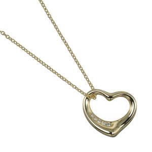 蒂芙尼 (Tiffany & Co.) 18K黄金镶钻心形项链，约3.85克，女士款 [二手]