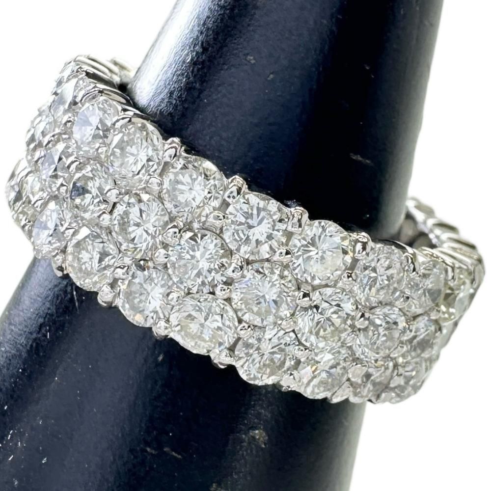 Pre-owned, size 13, full eternity ring with three rows of diamonds, 5 ...