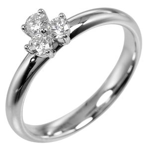 蒂芙尼 (Tiffany & Co.) Aria 系列戒指，8 号，Pt950 铂金镶钻，约 3.7 克，女士款，二手