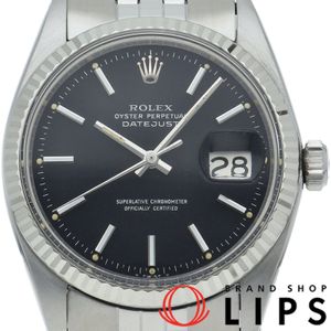 Antique Rolex Datejust Men's Watch with Tritium RED Eye Dial, 1601(3), 18K White Gold/Stainless Steel, Black, Polished, 1970, Excellent Condition [Pre-owned]