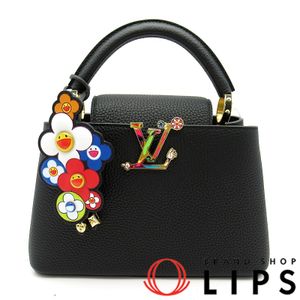 二手路易威登 LV x TM Capucines BB M13832 Taurillon 皮革女士手提包，黑色