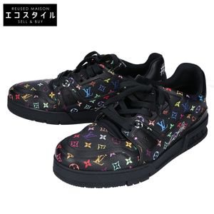 二手 Louis Vuitton LV x TM Takashi Murakami,近乎全新,VL1214,24,黑色/顏色#54 運動鞋,尺寸 8 1/2。