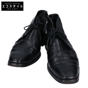 二手 Zelpari 黑色鱷魚皮短靴,Dainite 鞋底,尺寸 29-30cm。