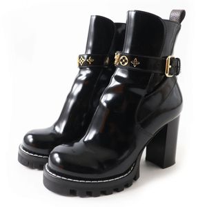 【持續更新】成色極佳◎正品2021 LOUIS VUITTON星光系列黑色漆皮踝靴 1A95HK 36碼,附鞋盒和鞋袋