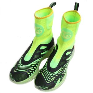 【持續更新】全新GUCCI Ultrapace Double G針織高筒運動鞋,黑色/螢光綠,尺寸8.5,義大利製造,男款