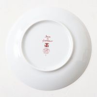 [Constant Review] Unused ◎ Authentic HERMES GUADALQUIVIR Series Bread Plate (17cm) White/Red with Box