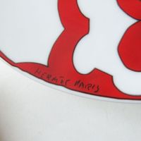 [Constant Review] Unused ◎ Authentic HERMES GUADALQUIVIR Series Bread Plate (17cm) White/Red with Box