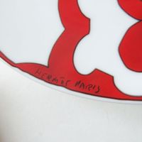 [Constant Review] Unused ◎ Authentic HERMES GUADALQUIVIR Series Bread Plate (17cm) White/Red with Box