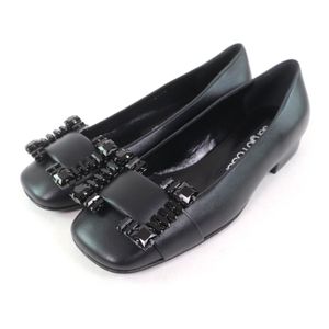 全新未使用 Sergio Roshi A92270 SR PRINCE 方头皮革芭蕾平底鞋，饰有串珠，黑色，35码，带鞋盒和防尘袋，意大利制造，女款，原价：¥157,300