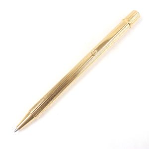 極美品□Cartier カルティエ マスト ドゥ カルティエ ツイスト式 ストライプ ボールペン ゴールド ケース付き フランス製 メンズ 筆記確認済み