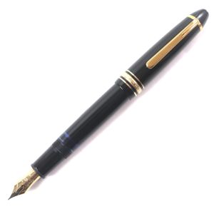 미품 ▼ MONTBLANC 몽블랑 마이스터스튁 146 펜촉 14K F 니브 화이트 스타 만년필 블랙 골드 독일제 남성