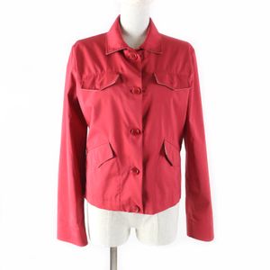 Excellent condition Loro Piana blouson jacket with logo buttons and pockets, RED 44, made in Italy, for women.