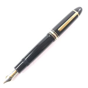 극미품 ▼ MONTBLANC 몽블랑 마이스터스튁 펜촉 18K B 니브 화이트 스타 만년필 블랙 골드 독일제 남성