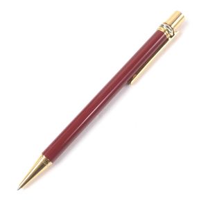 美品□Cartier カルティエ トリニティ ドゥ カルティエ ドゥーブルC ロゴ入り ツイスト式 ボールペン ボルドー ゴールド メンズ 筆記確認済み