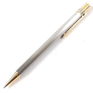 極美品○Cartier カルティエ must de cartier マスト ドゥ カルティエ ロゴ刻印 ツイスト式 ボールペン シルバー ゴールド ケース付き フランス製 メンズ