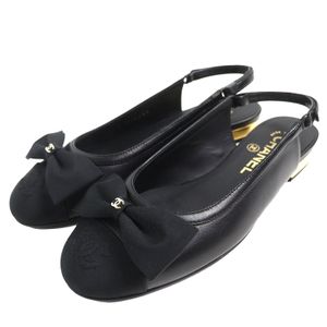 全新未使用香奈儿 G45689 Coco MarkRIBON露跟羊皮高跟鞋，黑色，35.5 码，附原装鞋盒和防尘袋，意大利制造，原价：¥203,500